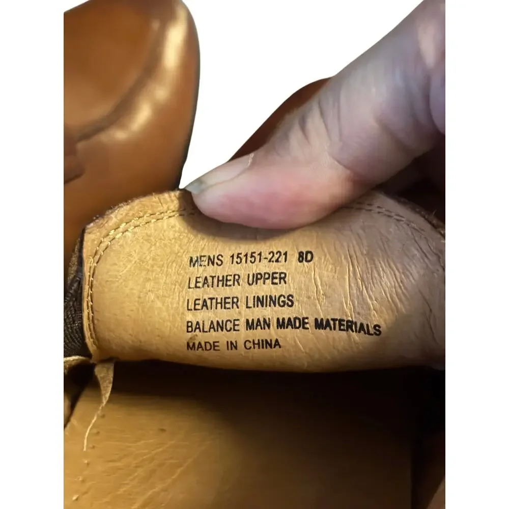 Florsheim Men’s Cognac Leather Modena Moc Toe Shoes Size 8D